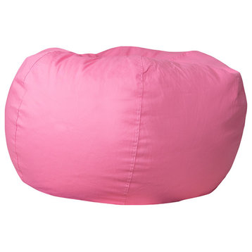DG-BEAN-LARGE-SOLID-PK-GG Fabric Kids Bean Bag Chair, Pink