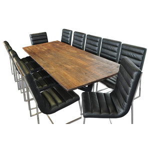 Vita Rustic Solid Wood Rectangular Table Dining Set Contemporary Dining Sets By Solis Patio Houzz