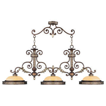 Seville Island Light, Palatial Bronze With Gilded Accents