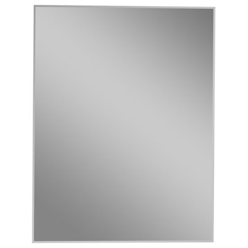 Eviva Sax Metal Frame Wall Mirror, Brushed Chrome, 24"
