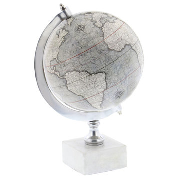 Contemporary White Marble Globe 28545