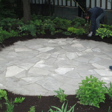 Crystal Beach - Flagstone Walkway, Patio & Transplanting Project