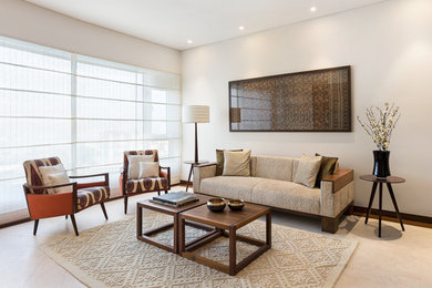 Photo of a midcentury living room in Mumbai.