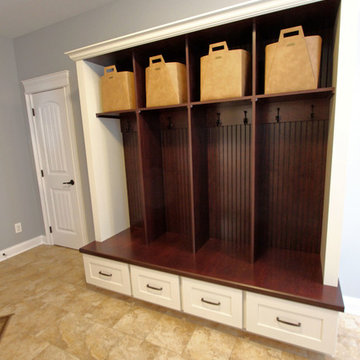 Mud Room with Waypoint Cream Storage Cabinets and Lockers ~ Medina, OH