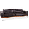 Chiavari Antique Leather Sofa - Black