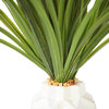 26" Tall Plastic Grass Artificial Indoor/ Outdoor Faux Decor in White Ceramic Va