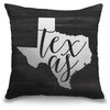 "Home State Typography - Texas" Pillow 16"x16"