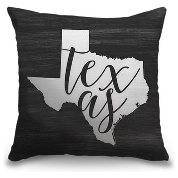 "Home State Typography - Texas" Pillow 16"x16"