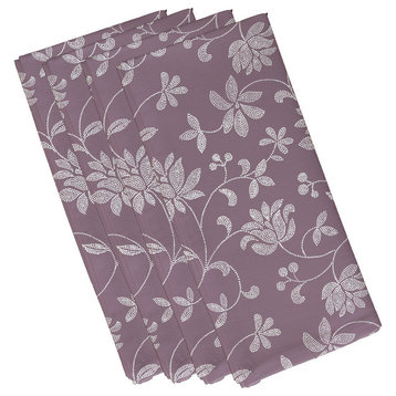 Traditional Floral, Floral Print Napkin, Lavender, Set of 4