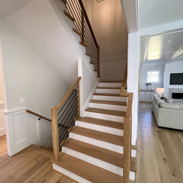 Project #140 | White Oak Staircase with Horizontal Bar Rail
