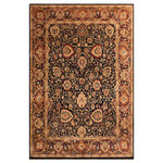 Bareens Designer Rugs - Antique Vegetable Dyed Anmol Agra David Blue/Red Wool Rug - 8'1'' x 10'7'' - Designed with mesmerizing intricacy and gorgeous color palette, this hand-knotted masterpiece demonstrates the beauty and electrifying thrill of Pak Persian art. These meticulously hand-knotted Pak-Persian rug is made with pure wool and features breathtaking traditional, transitional, and tribal designs in bold luxurious color pallets. Known for their intricate designs these rugs are a reproduction of Persian rugs, made in Pakistan with unique Mughal designs. Made by master weavers using the same Persian texture, design and dying technique, we wanted to produce the most significant manifestation of Persian art, life, and culture. This rug is most famous for its exceptional quality, incredible designs, patterns, and vibrant rich color. Pak-Persian rugs made with Persian weave with high knot counts, which enables the high intricacy and detail found in the patterns are also referred to as "State of art", each color adds a rich beautiful detail in the artwork of this rug. The design, color, and beautiful chromatic composition with a vibrant sheen with intricate designs, exude beauty, elegance, and quality make this rug a masterpiece of its own.