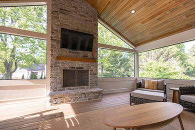 Inspiration for a modern porch remodel in Cincinnati
