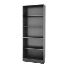50 Most Por Black Bookcases For 2018 Houzz Tvilum Element Tall Wide 5 Shelf Bookcase Black Wood Grain Bookcases