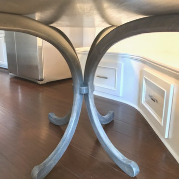 Custom Curved Breakfast Bench and Poplar Table