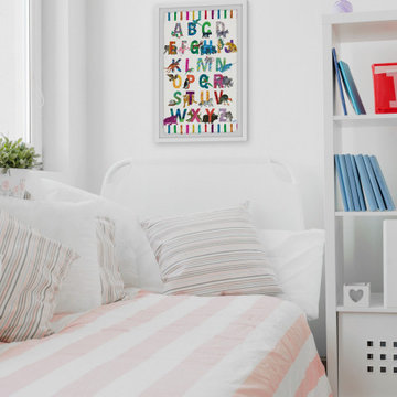 "Alphabet Jungle" Framed Painting Print