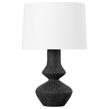 Hudson Valley Ancram 1-Light Table Lamp, Gold Leaf/Totem Black/White