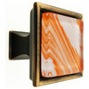 Hand Brushed Orange Tilted Strokes Crystal Glass Oil Rubbed Bronze Classic Knob