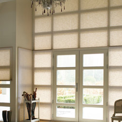 Traditional Cream Patio Custom Window Honeycomb by Hunter Douglas - Cellular Shades