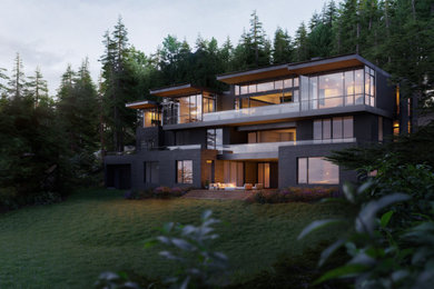 Inspiration for a modern exterior home remodel in Seattle