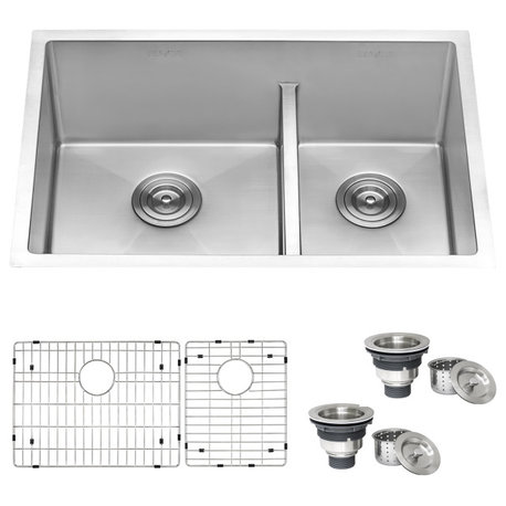 Ruvati RVH7255 28" Tight Radius 60/40 Double Bowl 16 Gauge Kitchen Sink