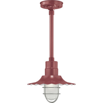 R Series Stem Hung Radial Wave Shade RRWS12 Satin Red, Small