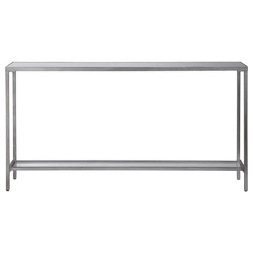 Bowery Hill Contemporary Console Table in Antique Silver