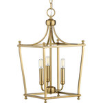 Progress Lighting - Parkhurst Collection Brushed Bronze 3-Light Foyer - Offer a modern spin on a timeless design with the Parkhurst Collection. Lantern-style metal frames create an airy structure ideal for emitting ambient light over memories being made below. Inside the frame perch smooth, simple light bases ready to offer your home a lovely glow.