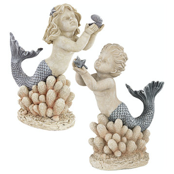 Design Toscano Gifts From The Sea Mermaid & Merboy, 2-Piece Set