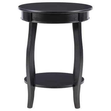 Black Round Table with shelf