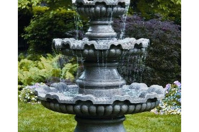 Black marble water fountain