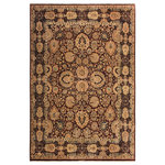Bareens Designer Rugs - Antique Vegetable Dyed Ella Maroon/Blue Wool Rug - 8'0'' x 9'10'' - Designed with mesmerizing intricacy and gorgeous color palette, this hand-knotted masterpiece demonstrates the beauty and electrifying thrill of Pak Persian art. These meticulously hand-knotted Pak-Persian rug is made with pure wool and features breathtaking traditional, transitional, and tribal designs in bold luxurious color pallets. Known for their intricate designs these rugs are a reproduction of Persian rugs, made in Pakistan with unique Mughal designs. Made by master weavers using the same Persian texture, design and dying technique, we wanted to produce the most significant manifestation of Persian art, life, and culture. This rug is most famous for its exceptional quality, incredible designs, patterns, and vibrant rich color. Pak-Persian rugs made with Persian weave with high knot counts, which enables the high intricacy and detail found in the patterns are also referred to as "State of art", each color adds a rich beautiful detail in the artwork of this rug. The design, color, and beautiful chromatic composition with a vibrant sheen with intricate designs, exude beauty, elegance, and quality make this rug a masterpiece of its own.