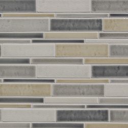 New Grey Watercolor Glazes on Multi-random Rectangles - Tile