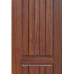 Exterior Single Door 80 Fiberglass Rustic 2 Panel V-Grooved66 - Front Doors