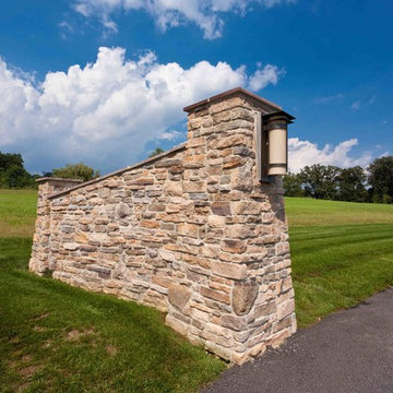 Custom Entry Piers at Driveway Entrance