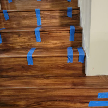 Brazilian Cherry Stair (Rounded first step / solid no white riser)