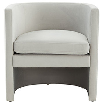 Safavieh Couture Rosabeth Curved Accent Chair, Light Grey