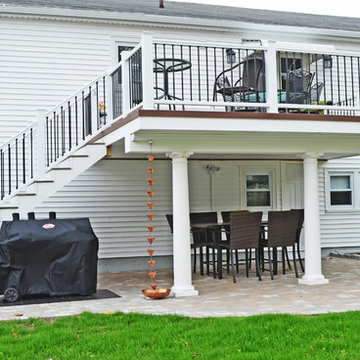 Wakefield, MA, Custom Deck and Patio with Dry Space
