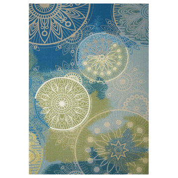 Nourison Home & Garden Botanical Blue 7'9" x 10'10" Indoor Outdoor Area Rug