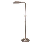 House of Troy - House of Troy Coach CH825-AS 1 Light Floor Lamp in Antique Silver - Cord Exits From Adjustment Arm. Height Adjusts From 35.5"-52.5".