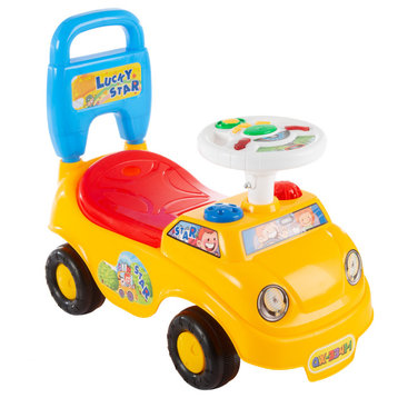 Kids Push Car Scoot and Ride Car Walker With Steering Wheel, Lights, Sounds