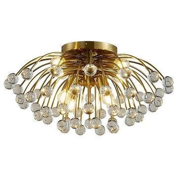 Colorful Crystal Led Round Ceiling Chandelier for living room, bedroom, hall, 23.6", Round