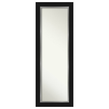 Eva Black Silver Non-Beveled Full Length On the Door Mirror - 19.5 x 53.5 in.