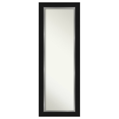 Eva Black Silver Non-Beveled Full Length On the Door Mirror - 19.5 x 53.5 in.