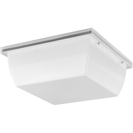 Hard-Nox Collection 1-Light White Polycarbonate Shade Outdoor Wall Ceiling