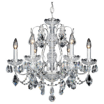 Century 6-Light Chandelier in Silver With Clear Heritage Crystal