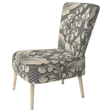 Black Damask Chair, Side Chair
