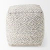 Farida 6Lx16Wx16H Light Gray Wool and Polyester Patterned Pouf