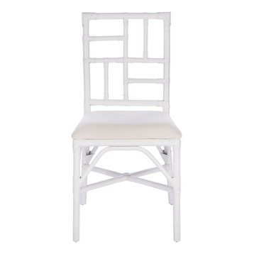 Tina Accent Chair With Cushion White Set 2