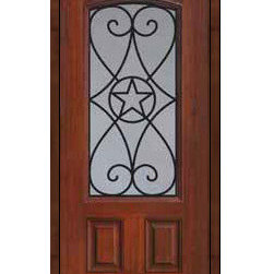 Single Door 80 Fiberglass Austin Texas Star Arch Lite GBG Glass - Front Doors