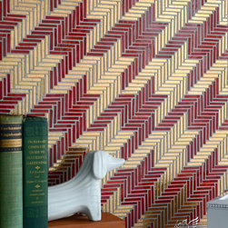 Houndstooth Jewel Glass and Gold Mosaic - Tile